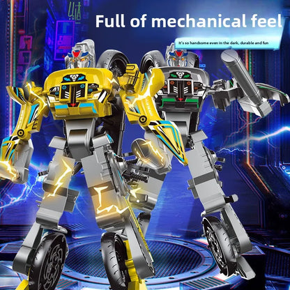 Deformed Motorcycle Robot Model Toy Educational DIY Bimorph Transformation Robot Gift