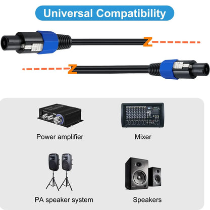 0.5m-30m Audio Cable Speakon Male to Male Cable Professional Copper Cord DJ Speaker Cable Wire 0.5m-30m with Twist Lock