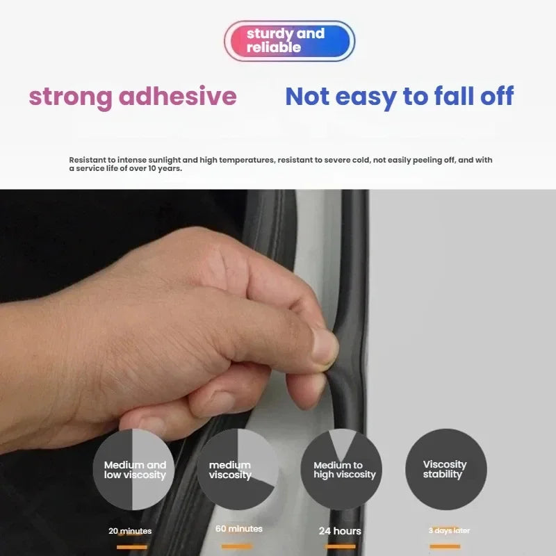 Car Door Seal Strip Rubber Noise Insulation Dustproof Seal Strip Not easy to Fall off For Porsche Macan Car Accessories 12Pcs