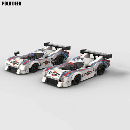 MOC Lancia LC2 Martini Rally Team Le Mans No. 6 Racing Building Block Model Small Particles Assembly Toys Puzzle Birthday Gifts