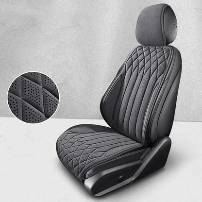Car Suede Seat Protection Universal Car Seat Cover All Season Breathable Perforated Suede SUV Sedan Seat Cover Latex Cushion