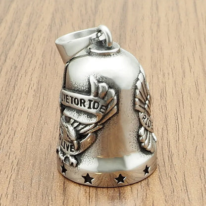 Fashion Eagle Letters Bell Pendant Key Chain Men's Motorcycle Riding Exorcist Accessories