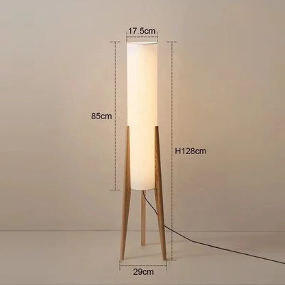 Nordic Retro Solid Wood Living Room Floor Lamp, Fabric Original Wood Floor Lamp, Room Decoration Lighting Floor Lamp
