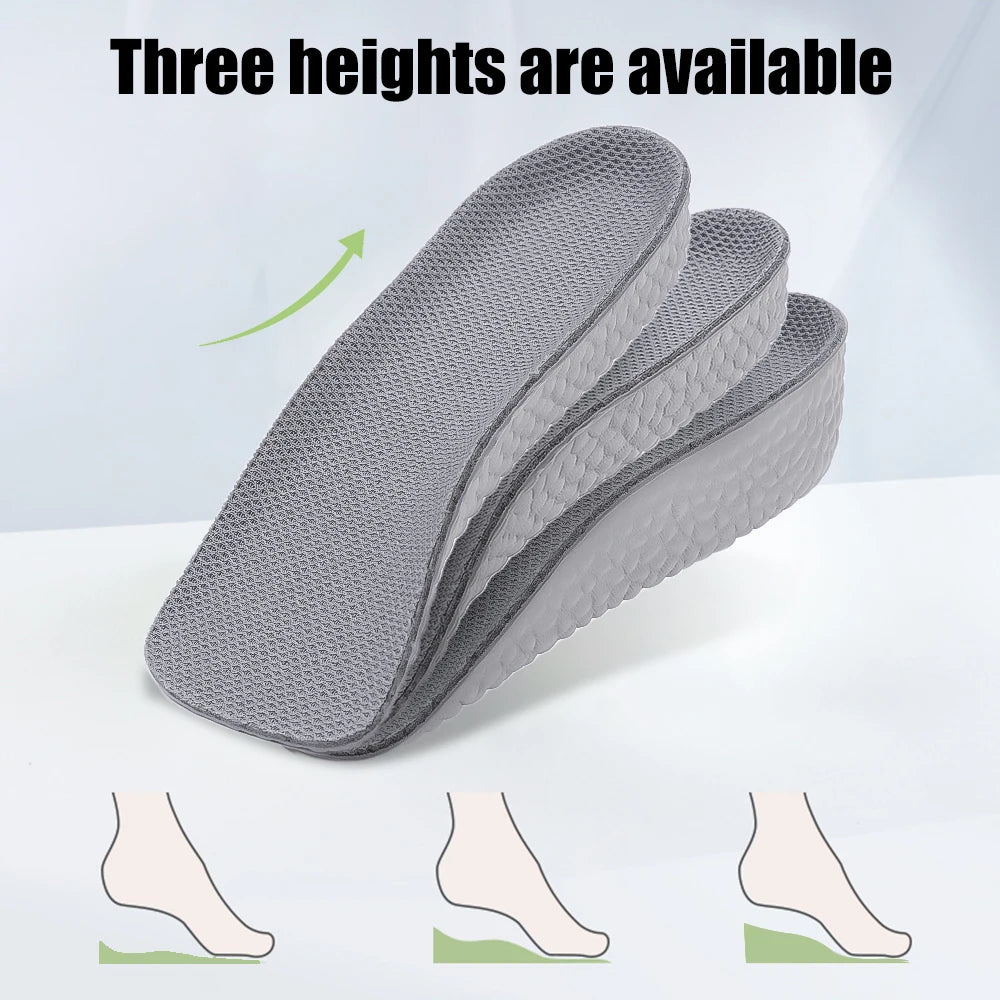 3.5CM Invisible Height Increasing Insoles Half Sole Heighten Sports Shoe Pad Inserts Men Women Orthopedic Arch Support Insole