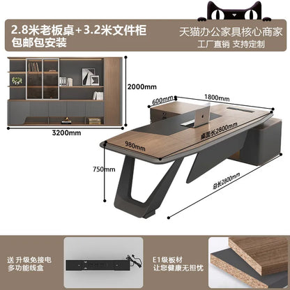 European Modern Office Desk Wooden Computer Gaming Decoration Drawer Office Desk Luxury Storage Meuble Bureau Home Furniture