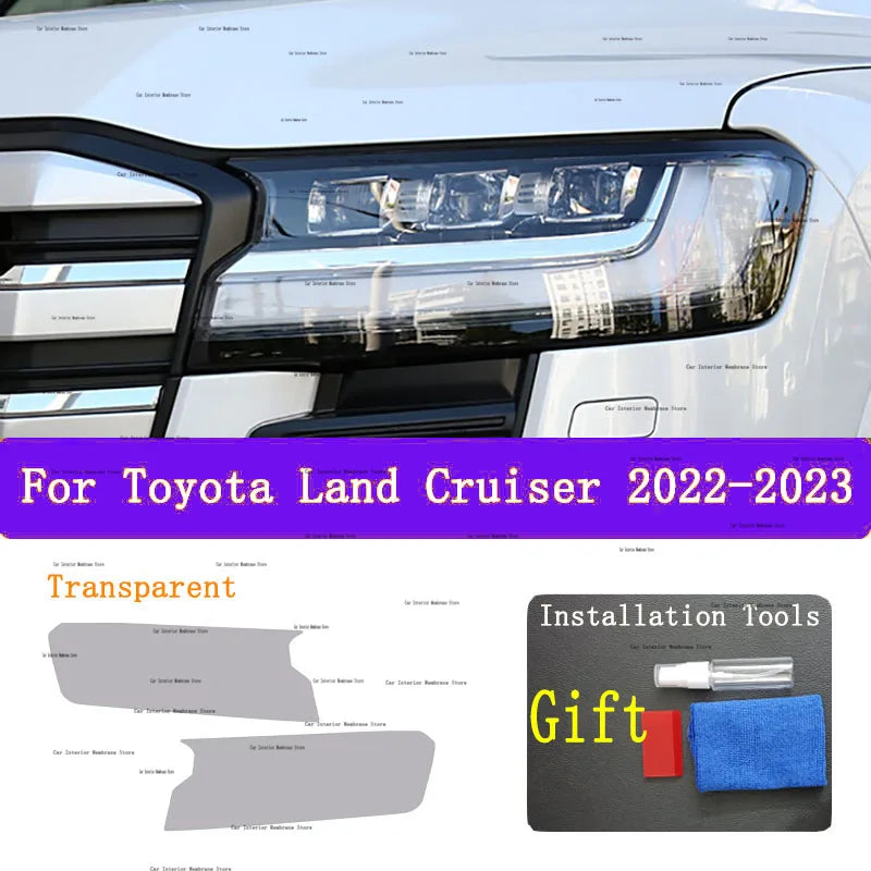 For TOYOTA LAND CRUISER 2022 2023 Car Exterior Headlight Anti-scratch Front Lamp Tint TPU Protective Film Accessories Sticker 