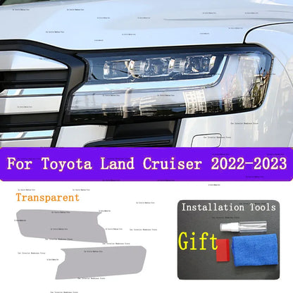 For TOYOTA LAND CRUISER 2022 2023 Car Exterior Headlight Anti-scratch Front Lamp Tint TPU Protective Film Accessories Sticker 