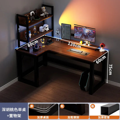 Modern Corner Computer Desk L-shaped Desktop Home E-sports Table Game Desk Bookshelf Bedroom Study Table Office Desk Chair