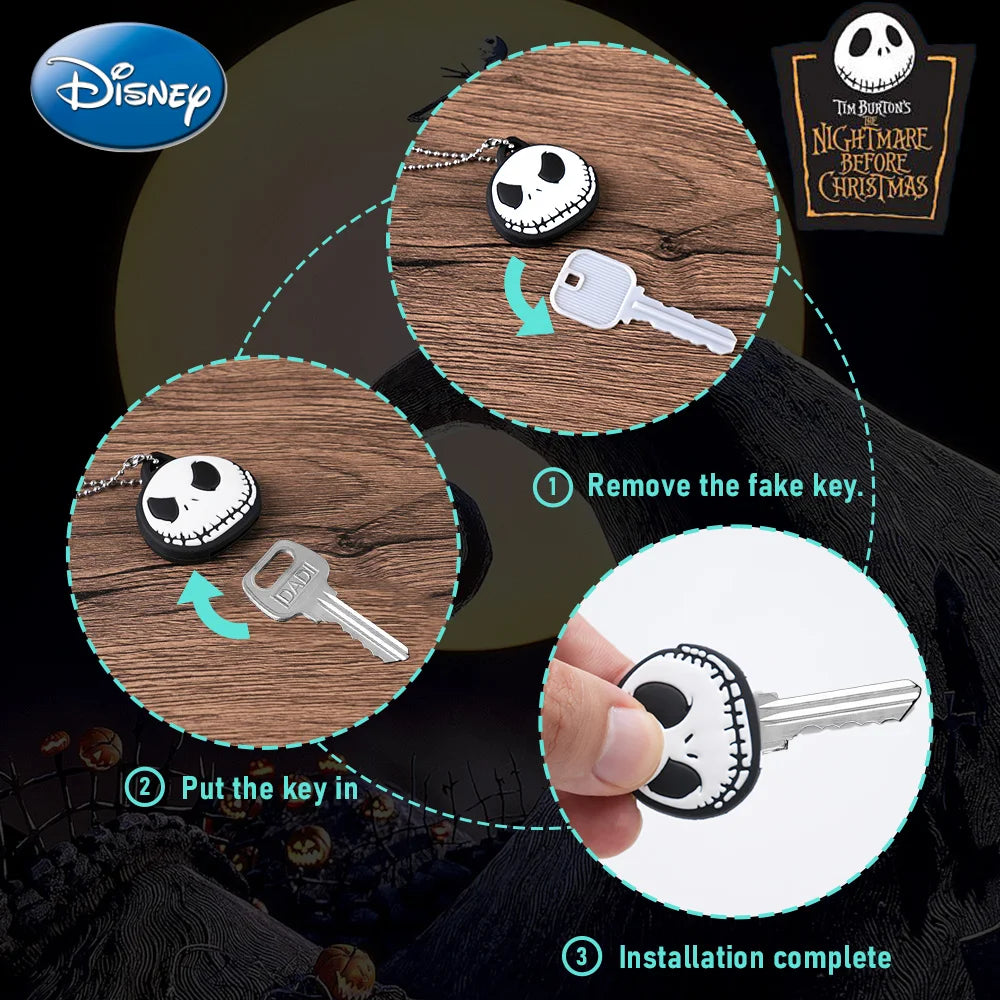 The Nightmare Before Christmas Officially Licensed Figurine Bag Clip Charms Jack Skellington Creative Key Holder Gift 1Pc Disney