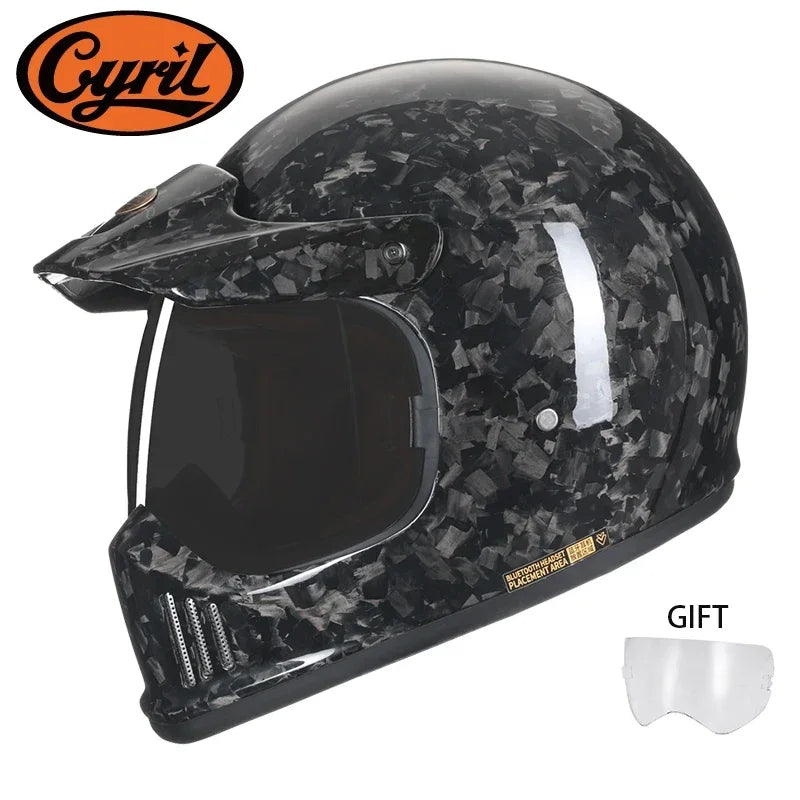 Full Face Motorcycle Helmet Lightweight Carbon Fiber Helmet Racing for Men Women DOT Ece-R22/05 Approved CYRIL FF380