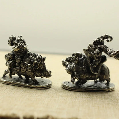 Cartoon Desktop Copper Soldier Decoration Ornaments Retro Dwarf Legionnaire Cavalry Model Figure Toys