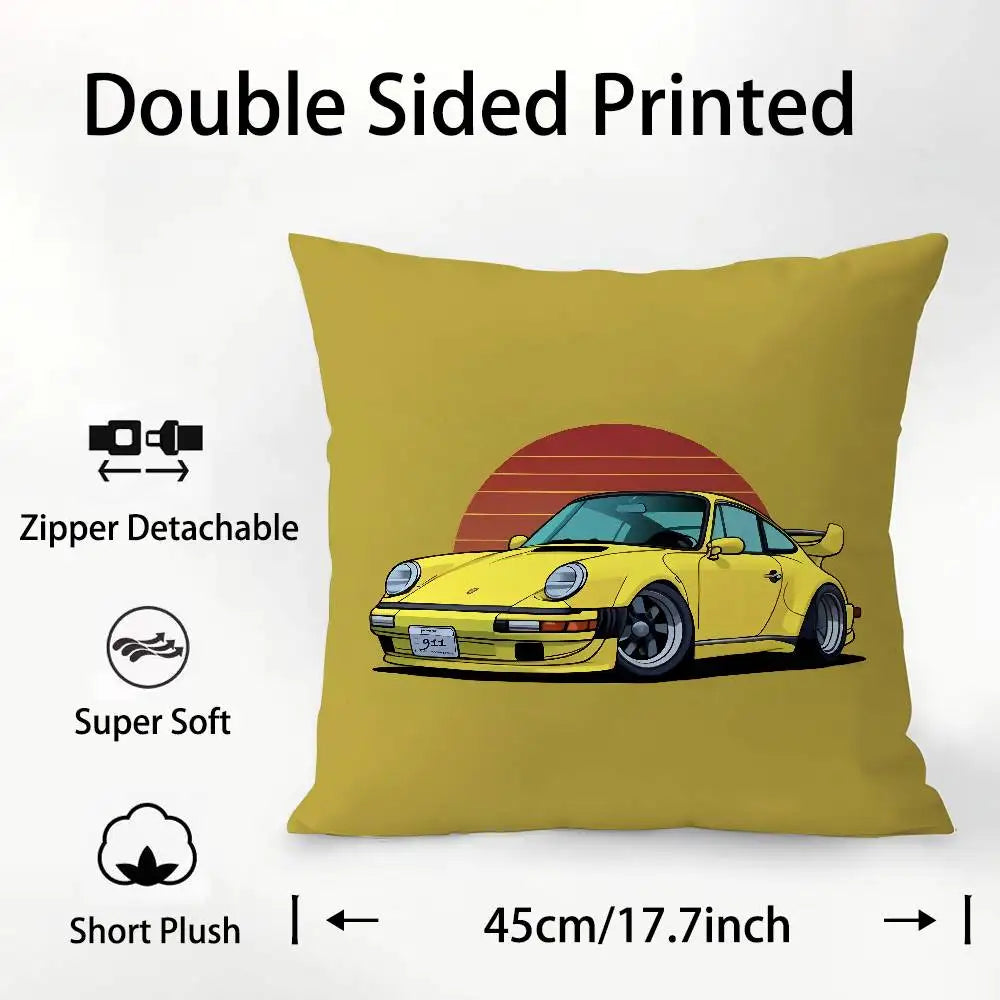 Cool Supercar 911 Pillow Case Plush Fabric Soft  Pillowcase Double Sided Print Cushion Cover Household Gifts