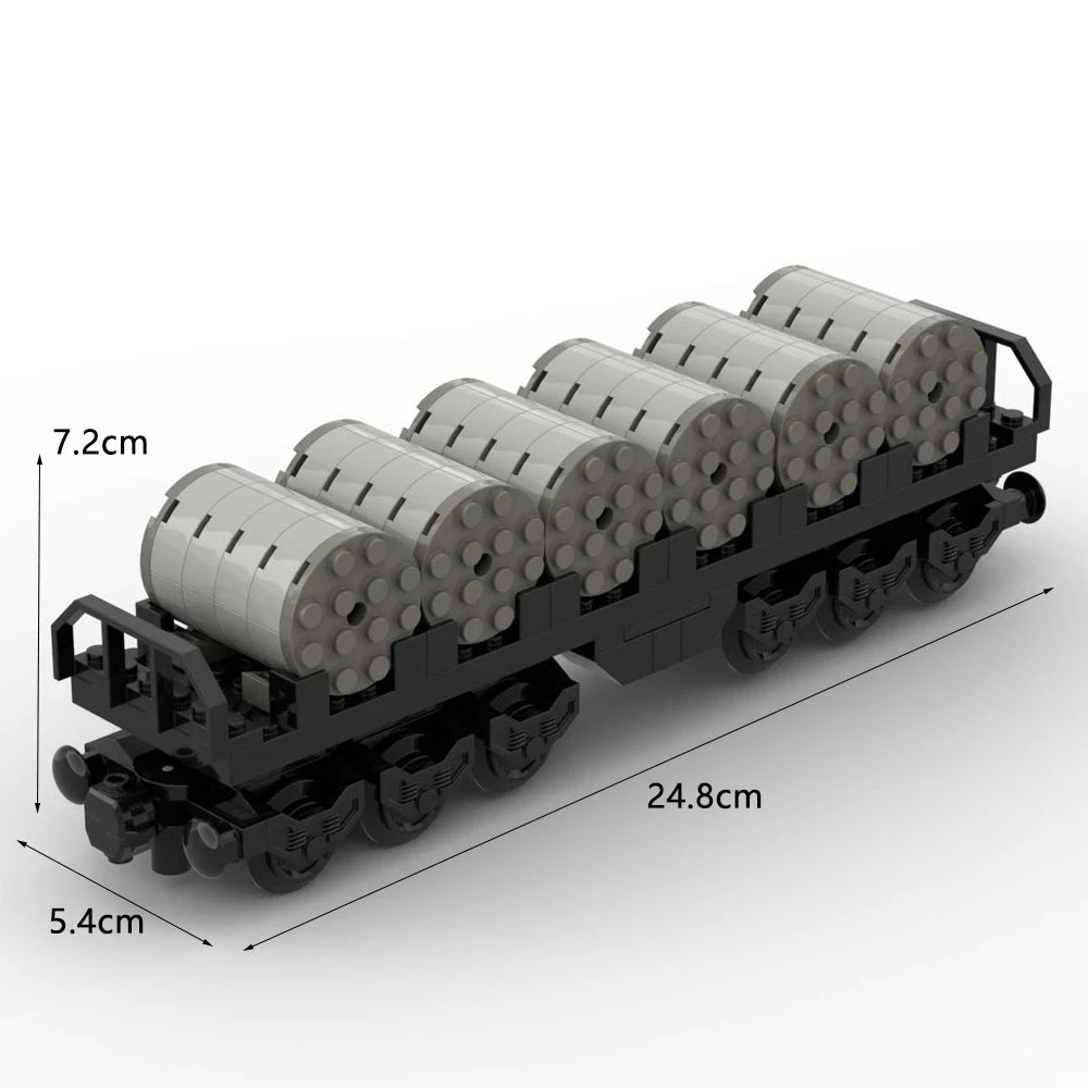 MOC Train Carriage Model, Rail Transport Vehicle, Coal Transport Vehicle, Rail Lift Pole Indicator Light, Train Accessories