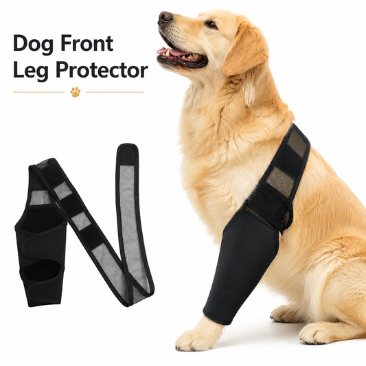 Dog Front Leg Protector Breathable Pet Recovery Sleeve Adjustable Anti Licking Elbow Guard Wound Protection Brace for Medium Lar