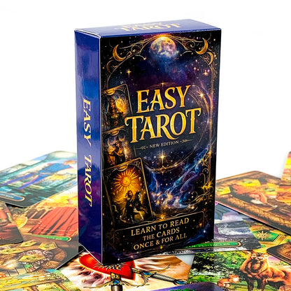 New Easy Tarot Deck New Edition Learn To Read Tarot Cosmic Starry Sky Cards Beginner Friendly Witch Divination Board Game Cards