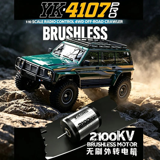 Yikong YK4107 PRO 1 10 RC Crawler 4WD Brushless 2100KV Off Road Remote Control Car Simulation Patrol For Adventure