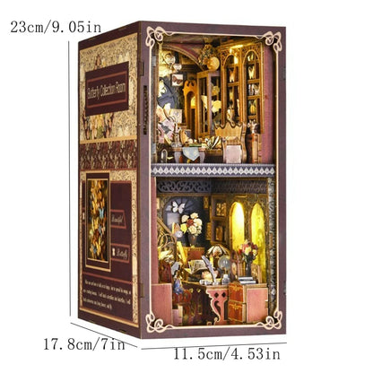 DIY Book Nook Kit Magic House Wooden 3D Puzzle Bookshelf Insert Decor Dollhouse Model Bookend Building Home Decoration Gifts