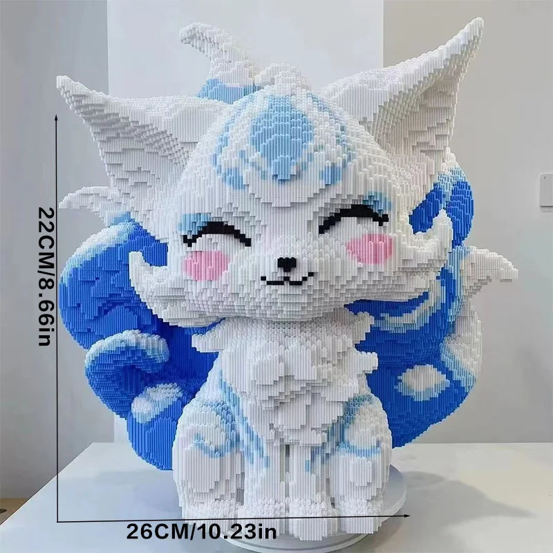 Blue Nine-Tailed Fox Building Block Set - 7125 Pieces | Very Suitable for Adults and Youth. | Ideal Gifts for Christmas, Halloween.