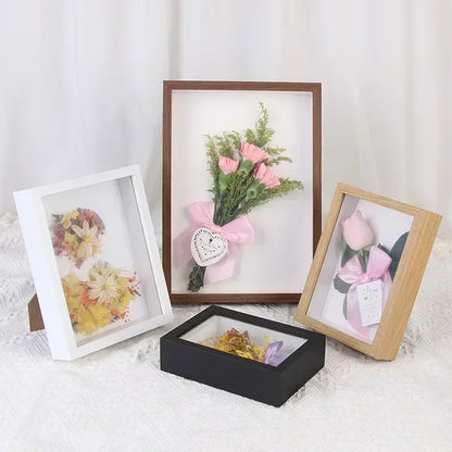 Wood Shadow Box Frame Deep 3d Photo Frame Depth 3cm Specimens Holder Pefect for Dried Flower Picture Shell Insect DIY Home Decor