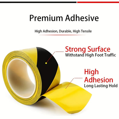 Yellow Black Warning Tape Marking Safety PVC Strong Adhesive Grip Tape For Factory Warehouse Stairs Warning Stickers
