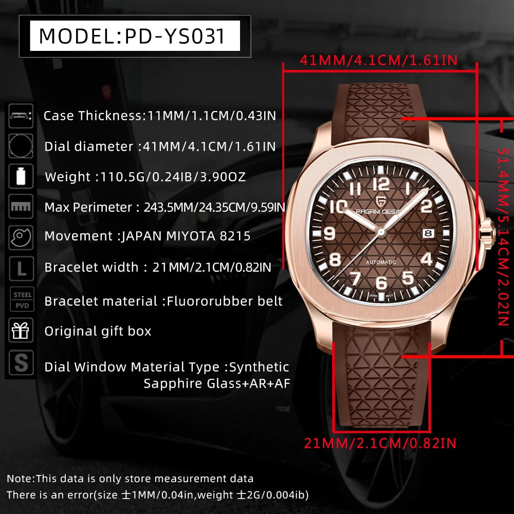 2026 New PAGANI DESIGN Gold Luxury Men's Watches Mechanical Automatic Watch Men AR Sapphire Waterproof Luminous Man Gift Clock