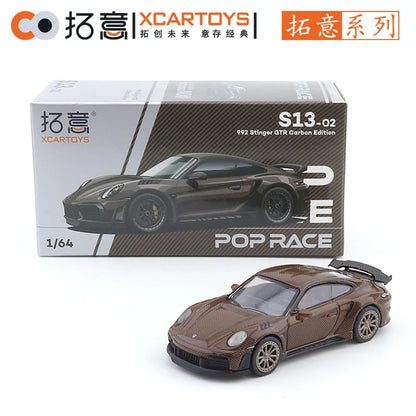XCARTOYS POP RACE 1/64 Porsche 992 Stinger GTR SINGER 964 SINGER DLS Turbo Study RWB 997 Cars Alloy Diecast Model Kids Toys Boys