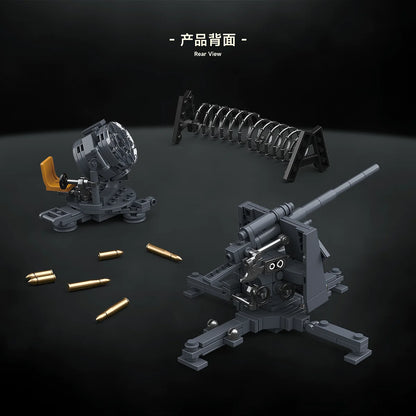 Cannon Vehicle Building Blocks Sw36 Searchlight/Flak37 Anti-Aircraft Gun Model Assembly Toy Gift