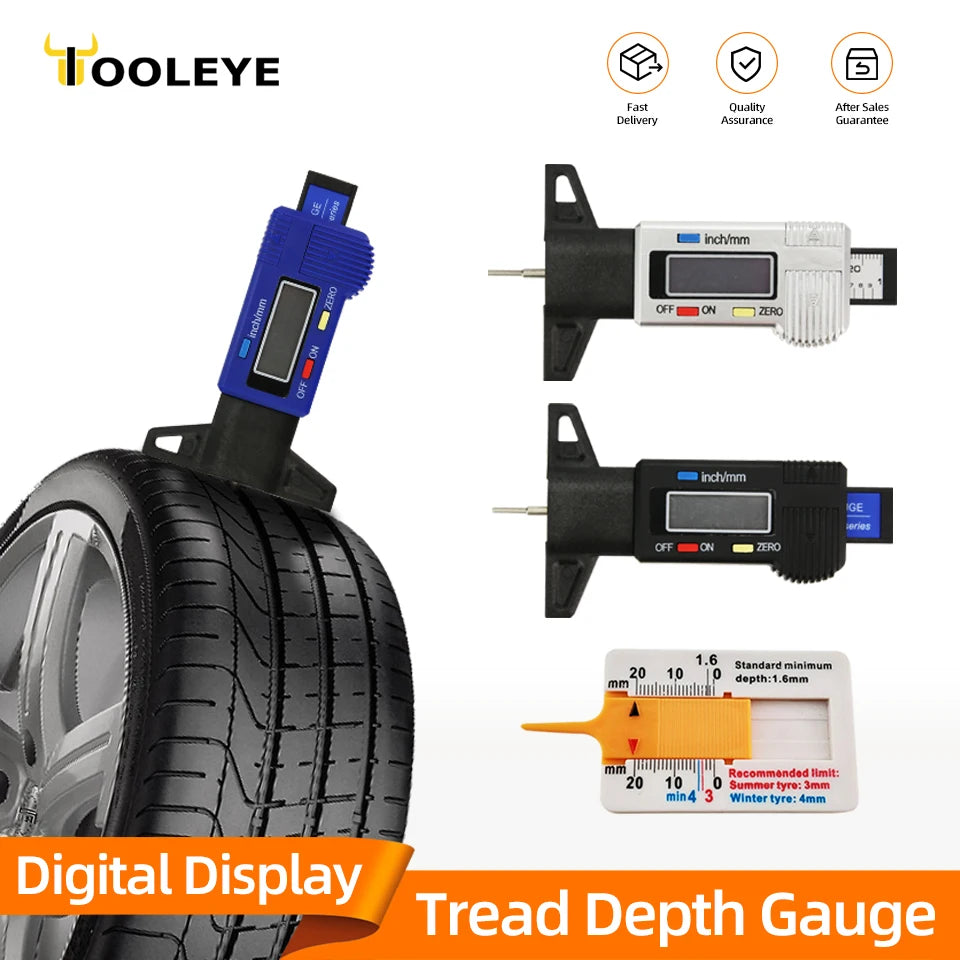 Tread Depth Gauge For Car Tyre Tire Meter Thickness Gauges Automobile Tire Wear Detection Measuring Tools Depth Caliper