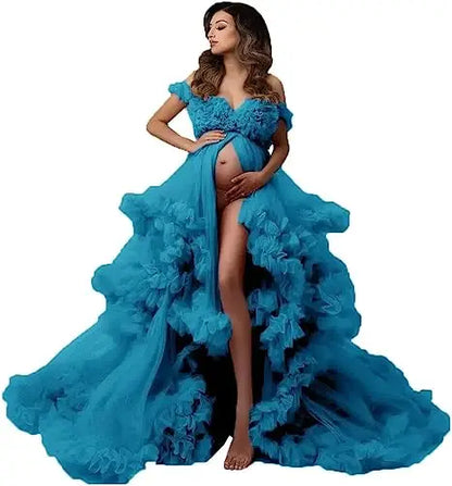 Sexy Maternity Gowns Photoshoot  Ruffles baby shower платье для беременных فساتين حوامل vestidos para embarazadas photoshoot