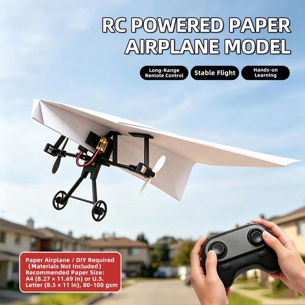 Remote Control Paper Airplane Electric Power Kit Diy Foldable Long Range Stable Flight Ultra Lightweight Plane Outdoor Toy