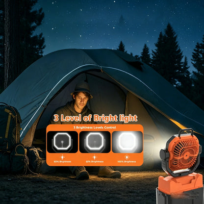 Multifunctional Outdoor Camping Fan 6L Water Tank Spray , Lighting, Hook, Cool Mist Spray, Remote Control, for Hot Summer Nights