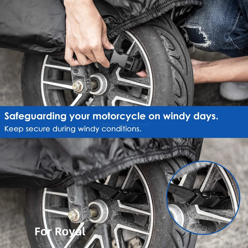 Motorcycle Cover Waterproof Outdoor Scooter UV Protector Dust Rain Cover For Royal Enfield Bullet/Meteor/Classic 350 500