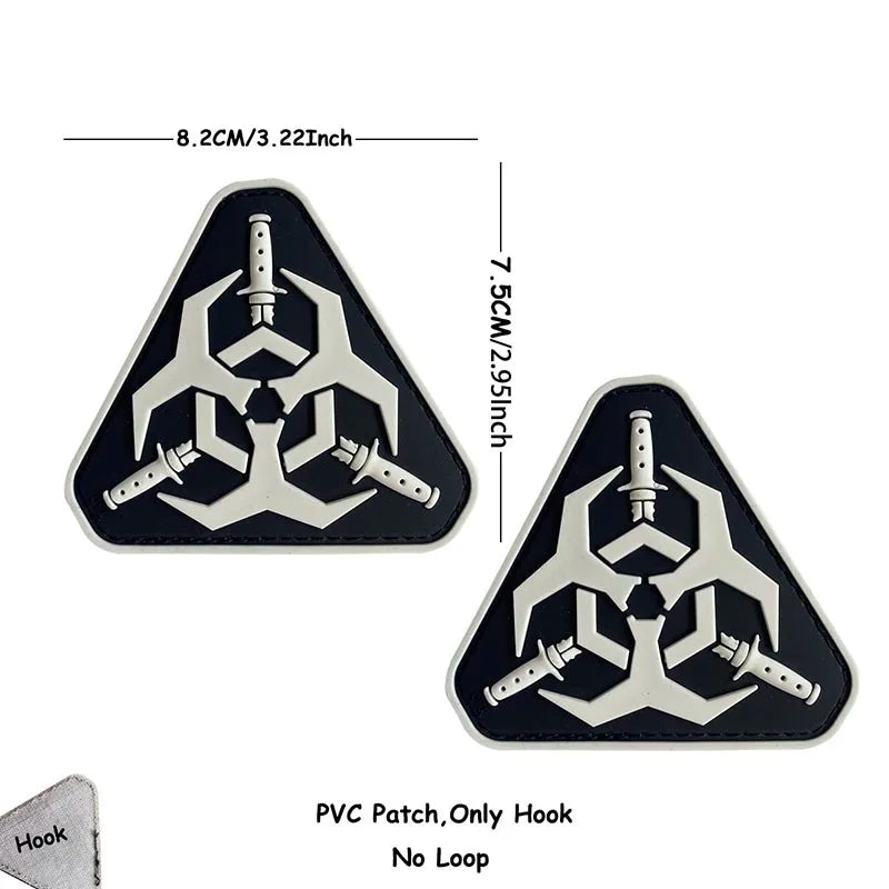 1PC,2PCS/ Umbrella Corporation PVC Rubber Morale Emblem,Biohazard Insignia Applique Embroidered patches,Tactical Backpack Badges