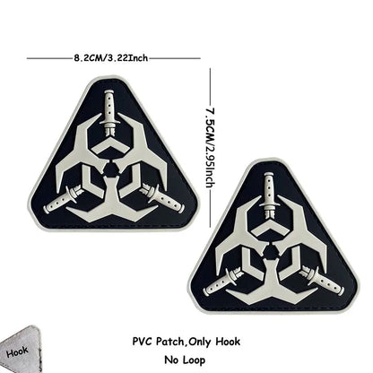 1PC,2PCS/ Umbrella Corporation PVC Rubber Morale Emblem,Biohazard Insignia Applique Embroidered patches,Tactical Backpack Badges
