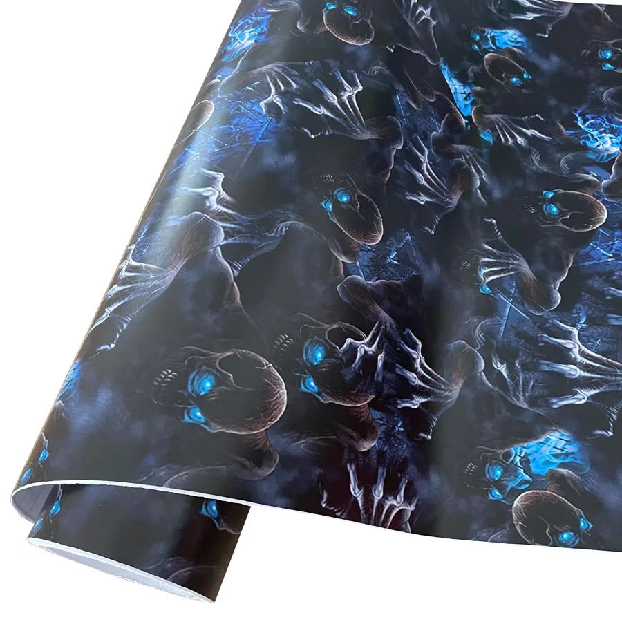 Premium Graffiti Skull Sticker Vinyl Wrap Film Roll Self Adhesive Decal Car Wrapping Foil with Air Release Bubble