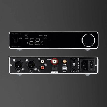 TOPPING E70 VELVET AK4499EX Decoder XU316 DSD512 PCM768kHz Bluetooth 5.1 LDAC 24Bit/96kHz with Remote Control E70V DAC