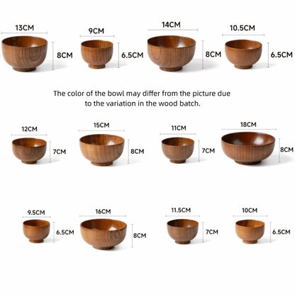 New Japanese Style Wooden Bowls Handmade Crafts Soup Bowls Food Containers Household Wooden Utensils Tableware
