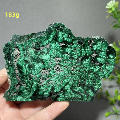 Natural High-Quality And Beautiful Malachite Slate Mineral Raw Stone Therapy Meditation Prayer Energy Home Decoration+Bracket