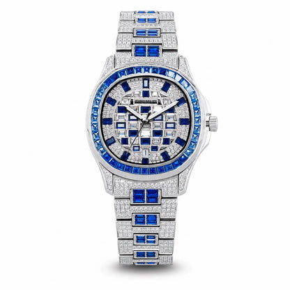 OBLVLO Men Automatic Watch 40mm Square Mechanical Wristwatch Waterproof Crystal Inlaid Dial & Strap Sapphire Mirror Luminous