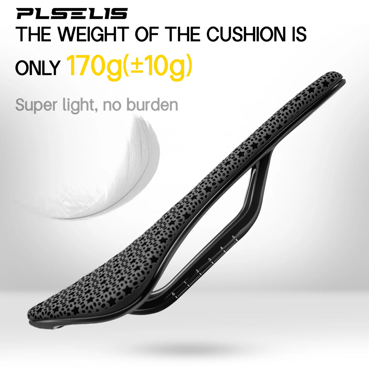 Plselis Lightweight Road Bicycle Saddle High-Strength Carbon Fiber 3D Printed 165g Cycling Cushion Riding Accessories