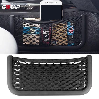 Car Organizer Mesh Storage Bag Net Pocket Mobile Phone Holder Multi Function Car Storage Net for RV Truck SUV Car Accessories