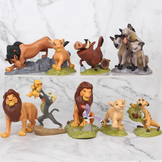 Disney 9pcs/set 4.5-8.5CM The Lion King Simba Nala Timon action Figure model Anime Figures Xmas gift for the children