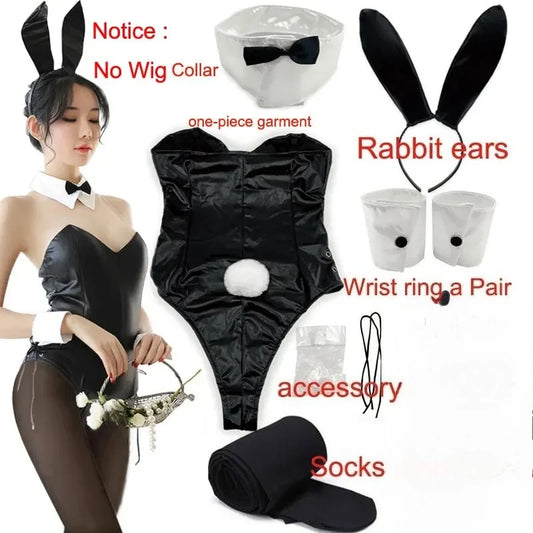 Girls BSR Bunny Girl Sakurajima Mai Cosplay Costume Halloween Funny Costume Black Stockings High Heels Lenceria Sensual Mujer