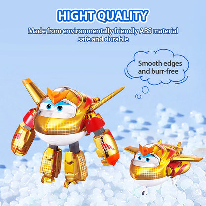 Super Wings 5 Inches Transforming Traver Transforms from Airplane to Robot in 10 Steps Deformation Action Figures Kid Toys Gift