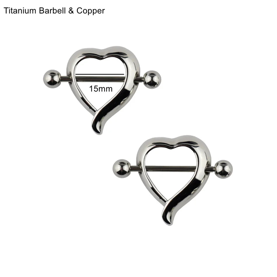 2Pcs 14G 16G Titanium Nipple Barbell For Women Men Gothic Punk Skull Alien Vampire Teeth Nipple Rings Body Meme Piercing Jewelry