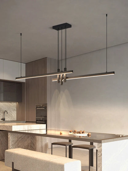 Modern light creative bar counter strip designer lamps LED Pendant Light  for Dining Table Kitchen Chandelier Memory Function