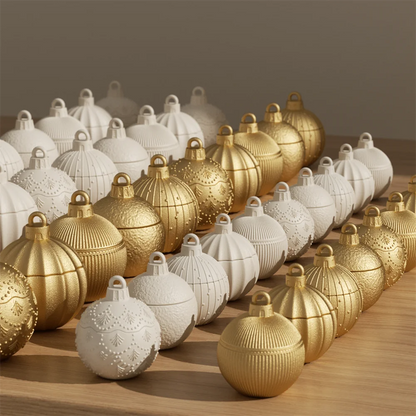 Christmas Twinkle Bauble Candle Jar Silicone Molds for Concrete Jesmonite Cement Reusable Candle Refill Mould DIY Xmas Gifts