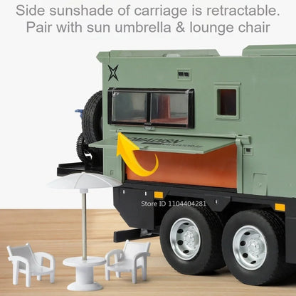 1:18 Off-road RV Diecast Models Alloy Toys Cars Folding Rearview Mirror Doors Opened  with Sound Light Vehices Birthday Surprise