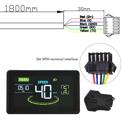 Color Wired Stopwatch Supports Electronic Shift Odometer Bike Computer Waterproof Cycling Odometer Electric Bike Accessories