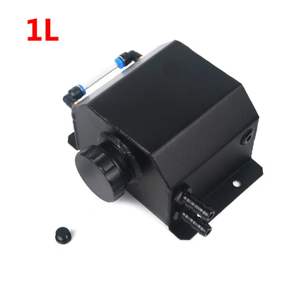 Universal 1L/2L Aluminum Oil Catch Can Reservoir Tank Engine Coolant Radiator Overflow Oil Fuel Tank With Drain Plug Breather